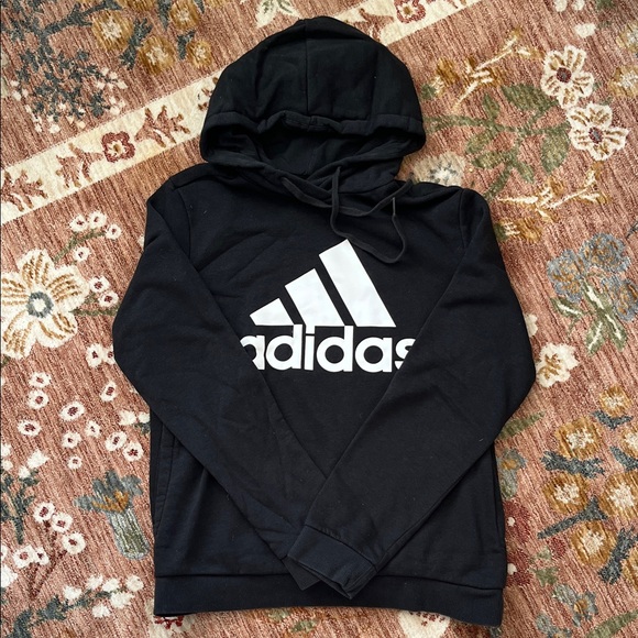 adidas Tops - Adidas Women's Black Hoodie with White Logo